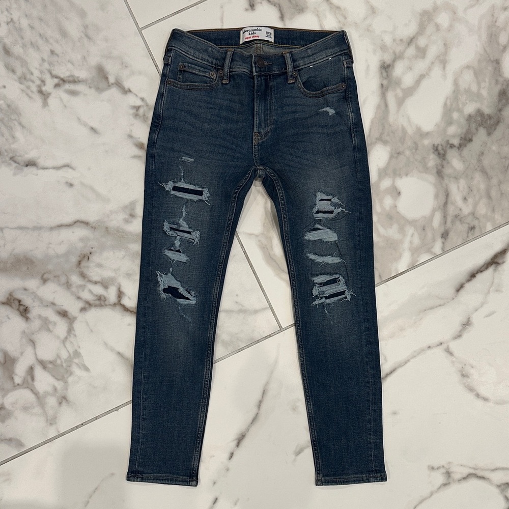 Abercrombie Kids Super Skinny Distressed Jeans